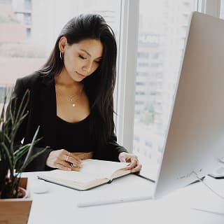Student studying